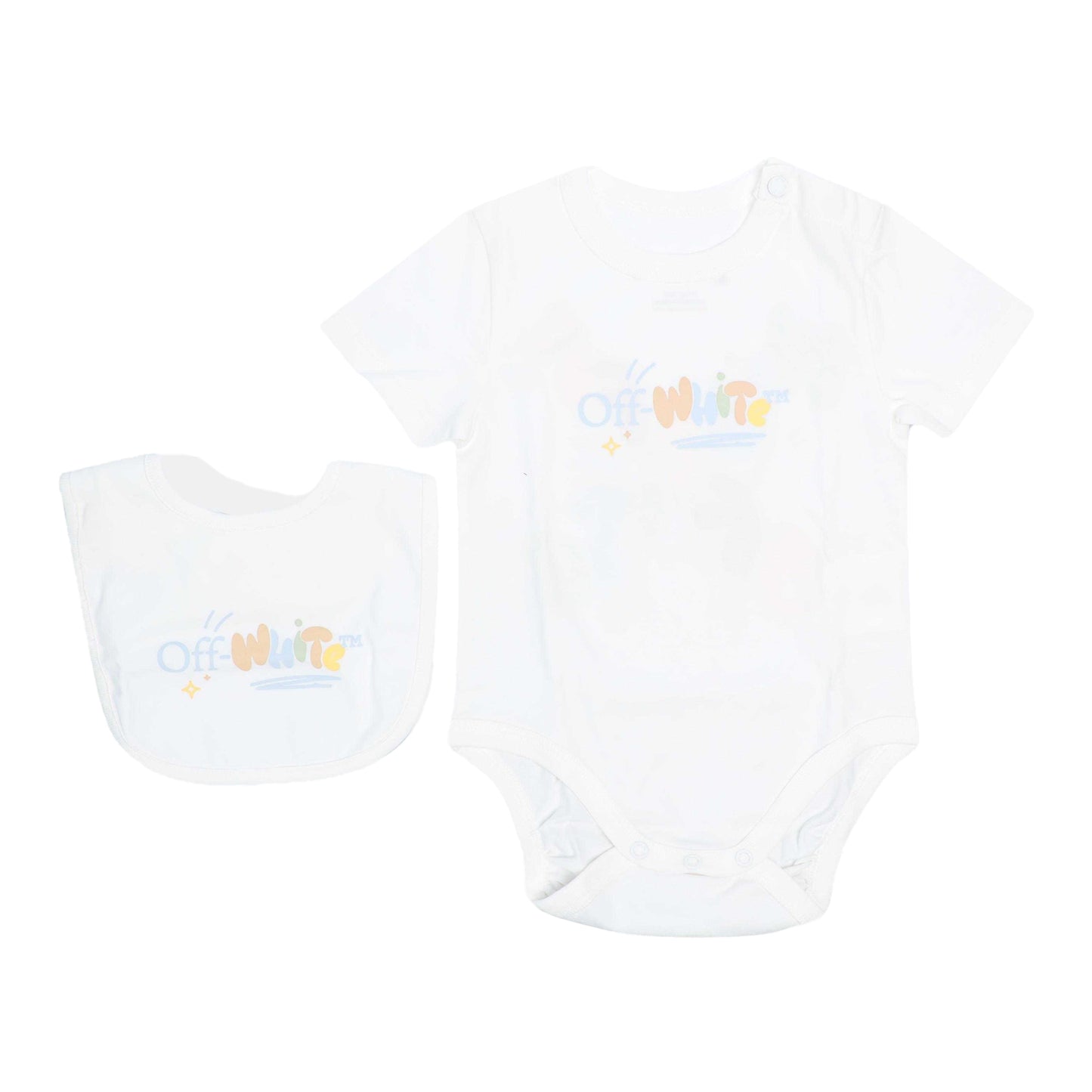 White - Front - Off White Baby Funny Babygrow (Pack of 2)
