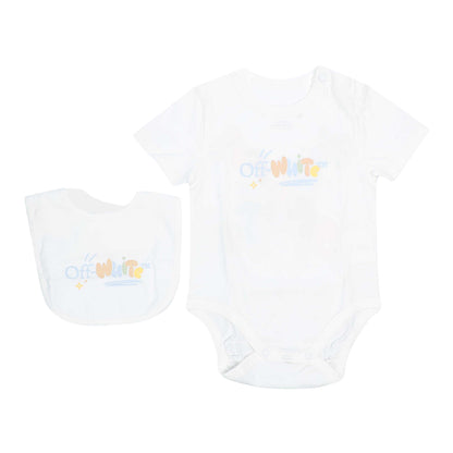 White - Front - Off White Baby Funny Babygrow (Pack of 2)
