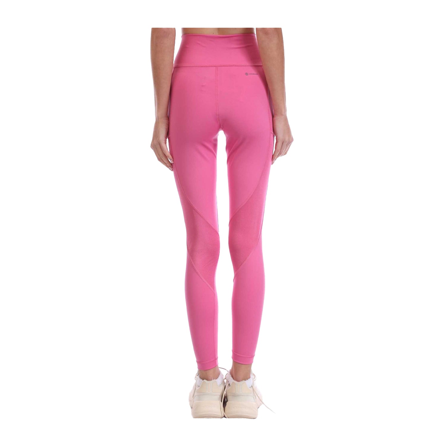 Pink - Back - Adidas Womens-Ladies Essentials High Intensity Train Leggings