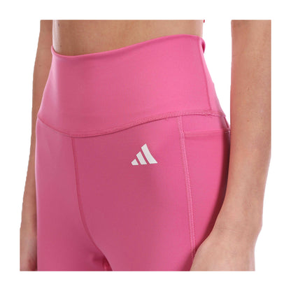 Pink - Side - Adidas Womens-Ladies Essentials High Intensity Train Leggings