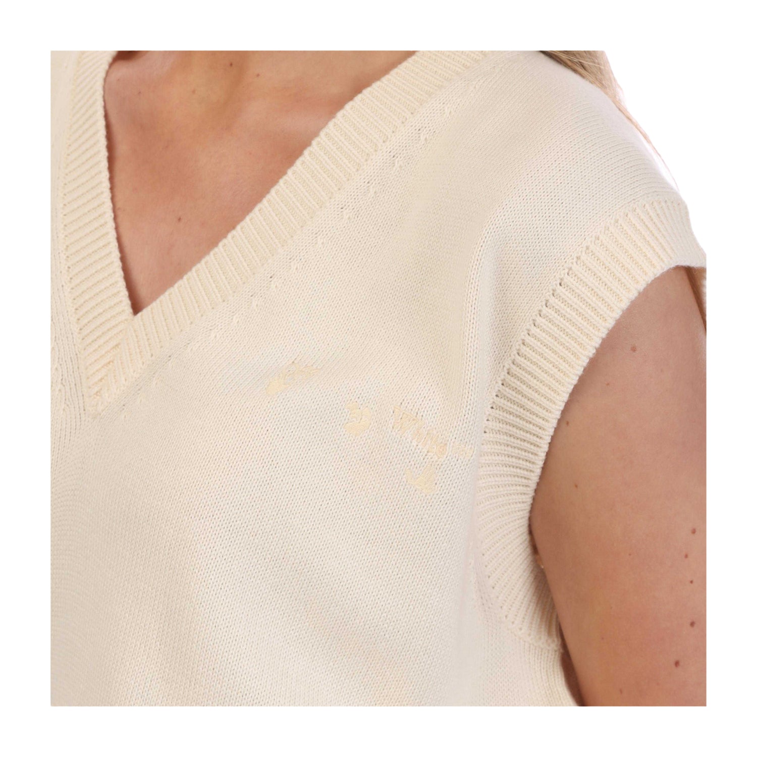 Beige - Lifestyle - Off White Womens-Ladies Swimming Man Vest Top
