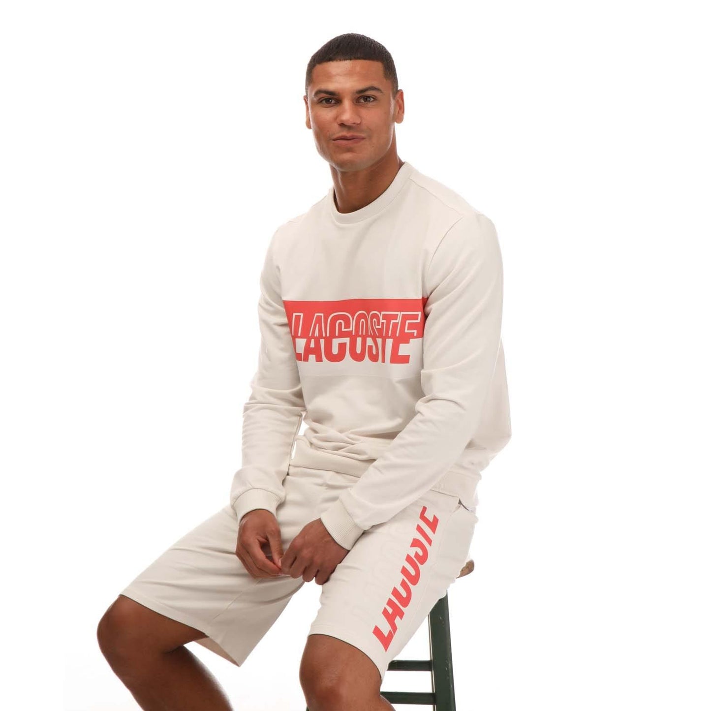 White - Side - Lacoste Unisex Adult Lounge Sweatshirt