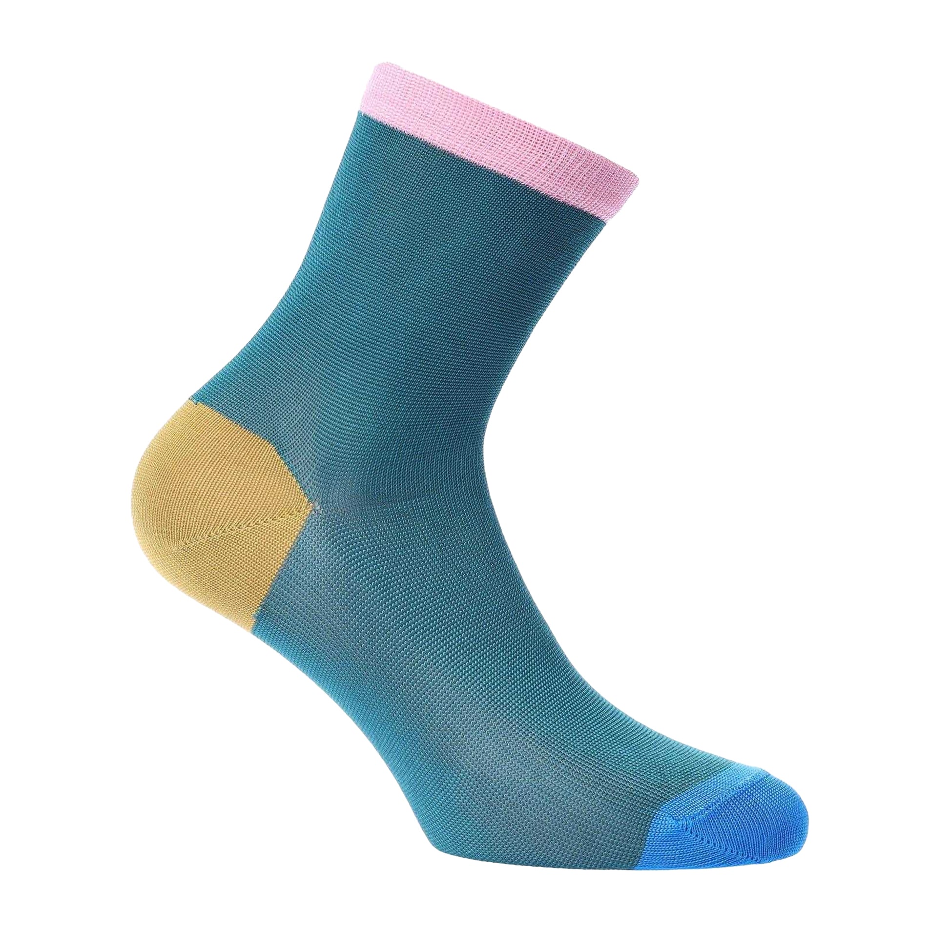Green-Baby Pink - Front - Happy Socks Womens-Ladies Grace Ankle Socks