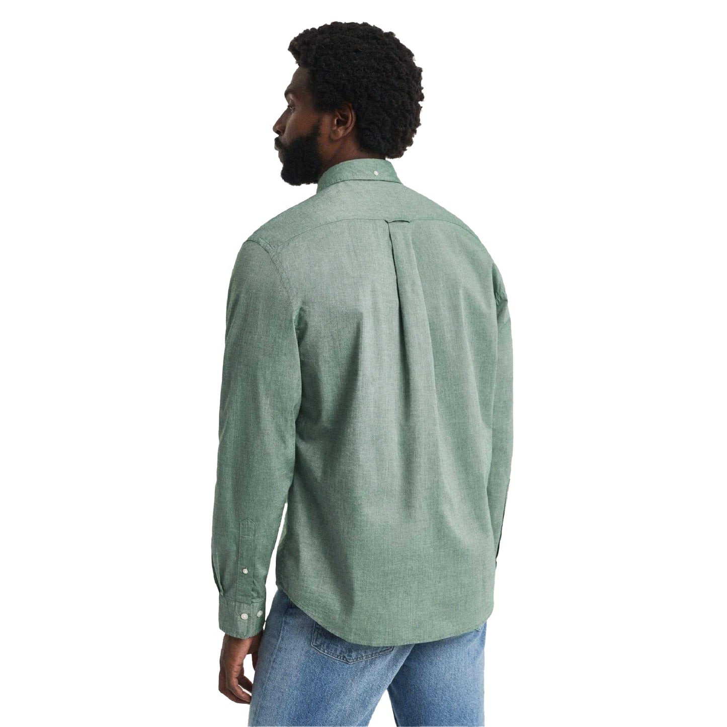 Green - Back - Gant Mens Classic Regular Long-Sleeved Shirt