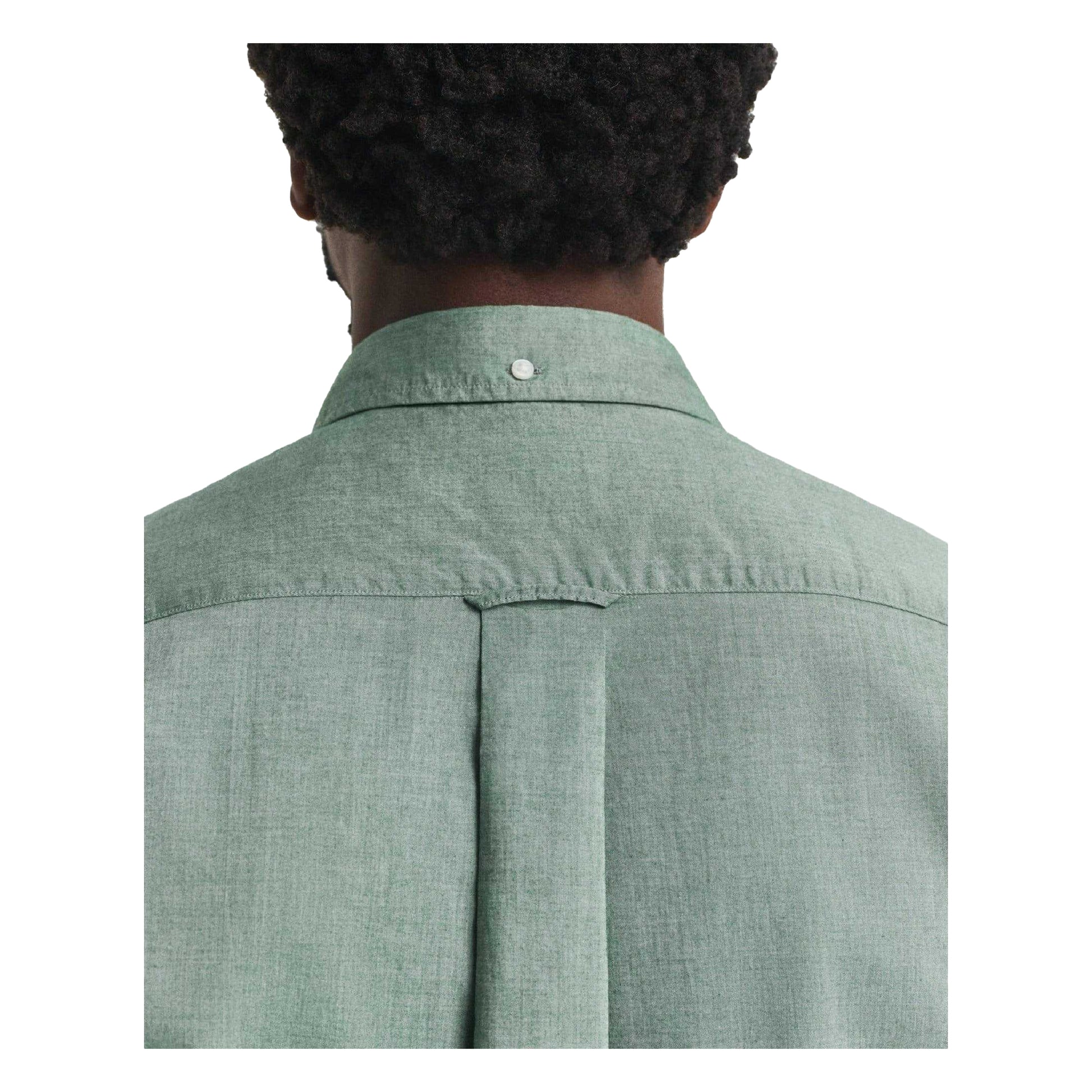 Green - Side - Gant Mens Classic Regular Long-Sleeved Shirt