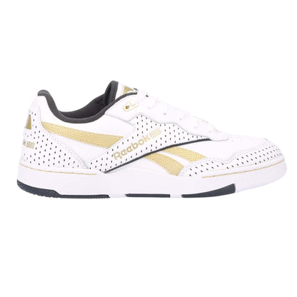 White Gold - Side - Reebok Mens BB 4000 II Leather Trainers