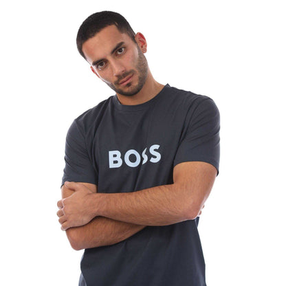Navy - Side - Boss Mens Beach T-Shirt