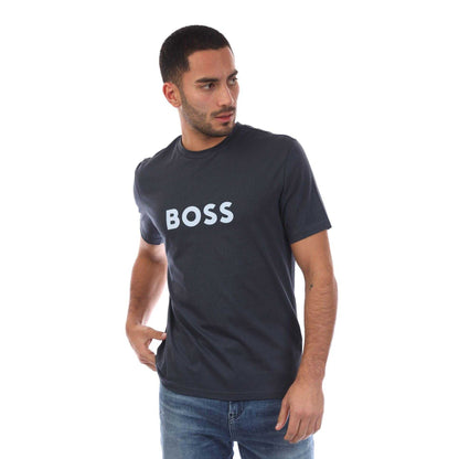 Navy - Front - Boss Mens Beach T-Shirt