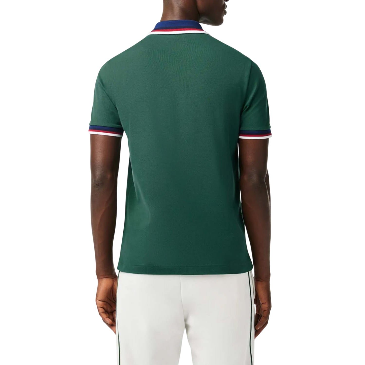 Green - Back - Lacoste Mens Mini Pique Stretch Regular Polo Shirt