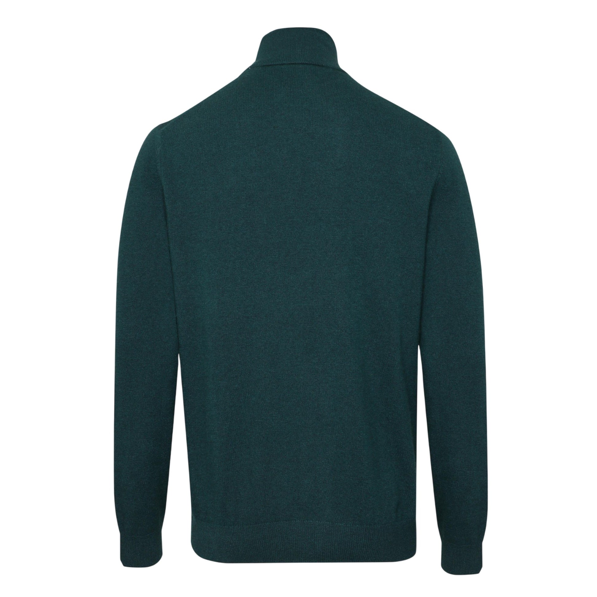 Green - Back - Gant Mens Lambswool Blend Quarter Zip Sweatshirt
