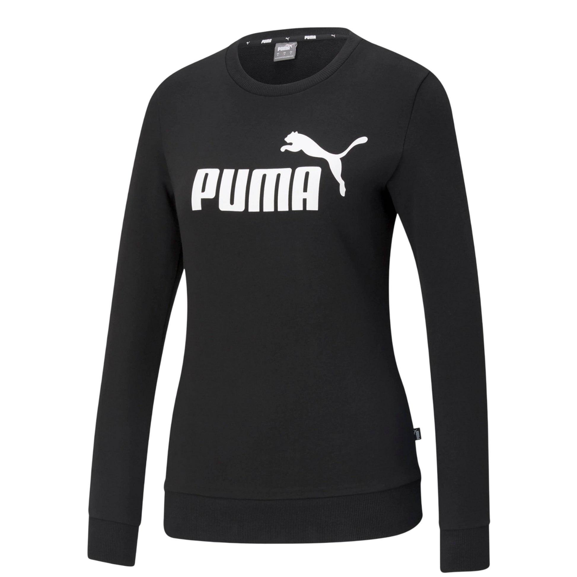 Black - Front - Puma Mens Essential Logo Crew Neck Sweatshirt