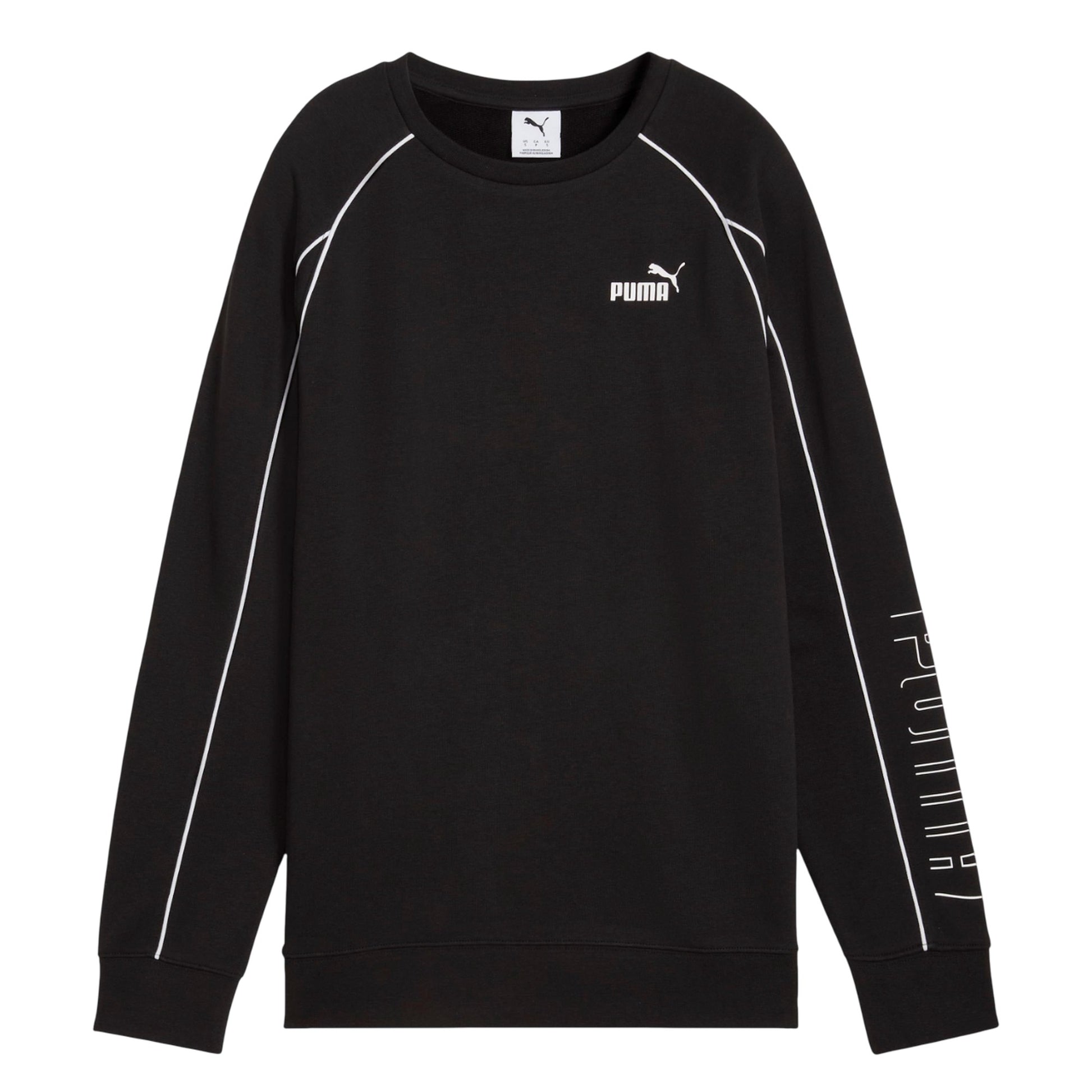 Black - Front - Puma Mens Crew Neck Relaxed Fit Sport Sweatshirt