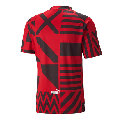 Red - Back - Puma Childrens-Kids Prematch AC Milan Jersey