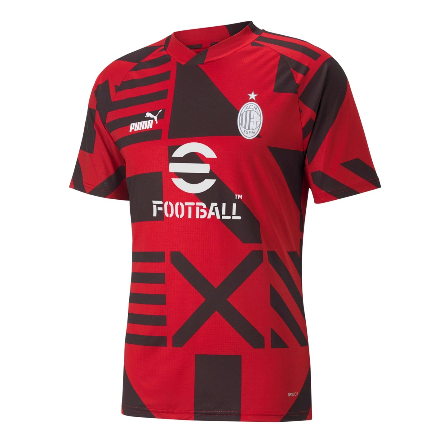 Red - Front - Puma Childrens-Kids Prematch AC Milan Jersey