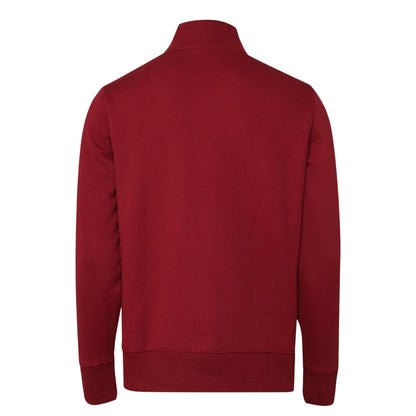 Red - Back - Gant Mens Graphic Quarter Zip Sweatshirt