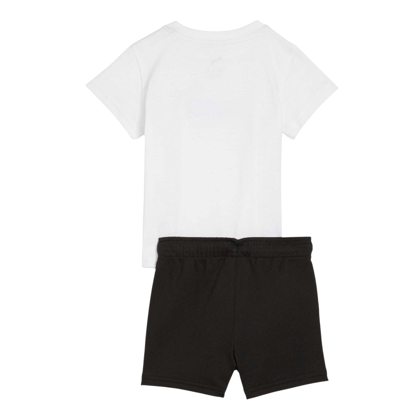 White - Back - Puma Childrens-Kids Minicats Essential T-Shirt & Shorts Set