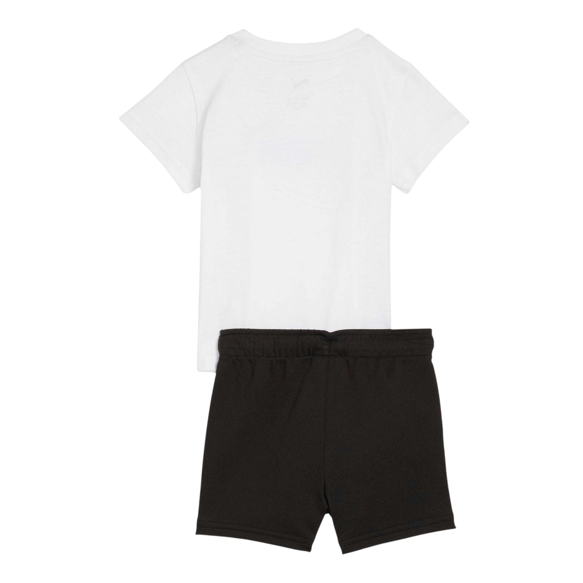 White - Back - Puma Childrens-Kids Minicats Essential T-Shirt & Shorts Set
