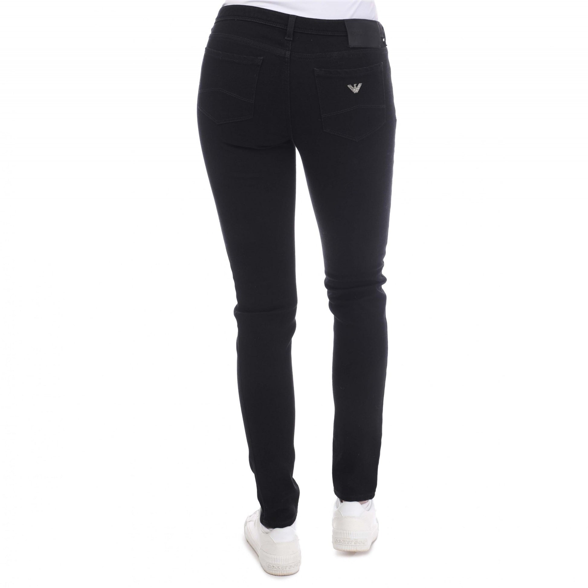 Black - Back - Emporio Armani Womens-Ladies J07 Regular Jeans