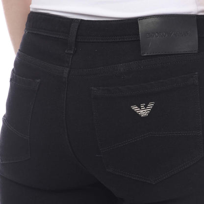 Black - Side - Emporio Armani Womens-Ladies J07 Regular Jeans