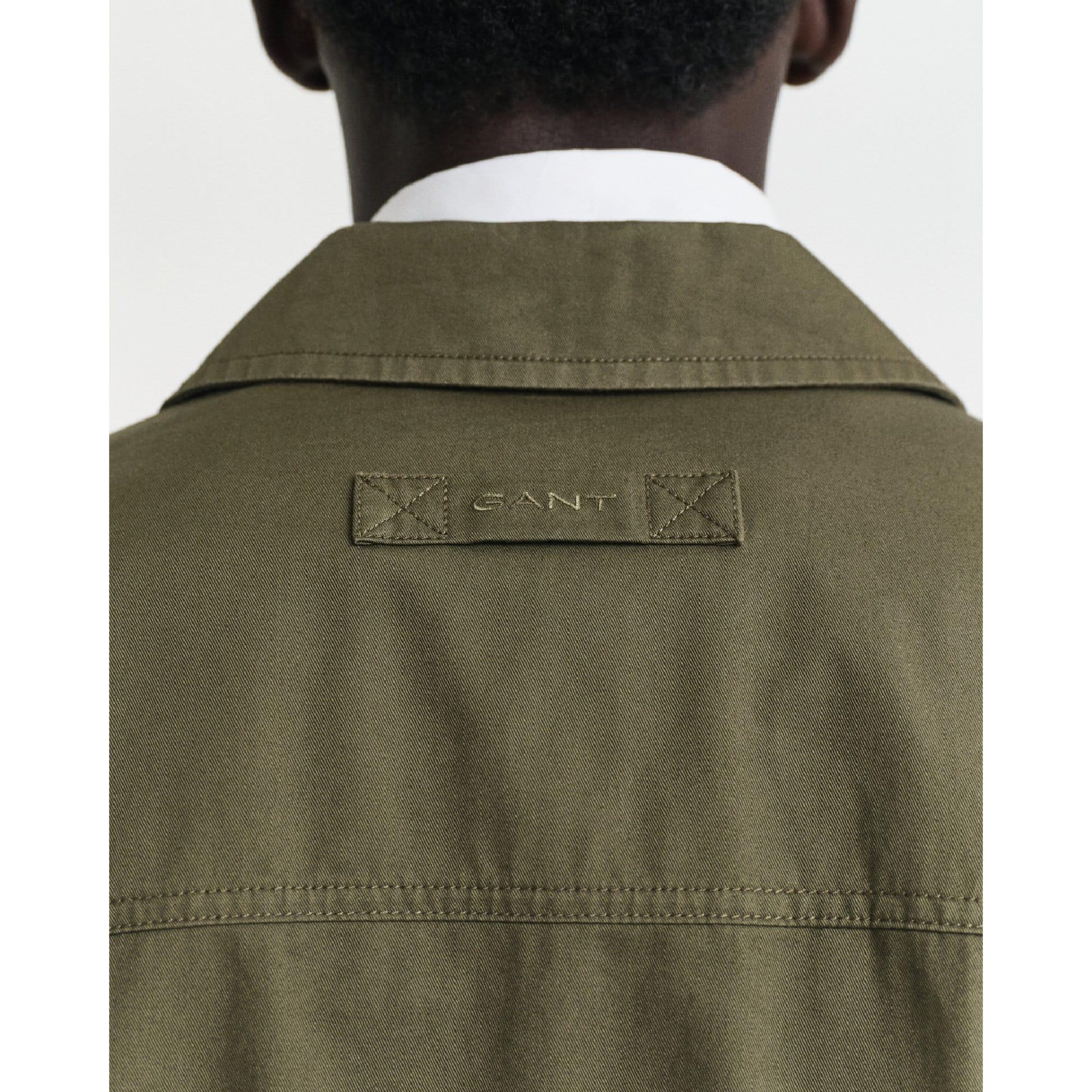 Green - Back - Gant Mens Cotton Regular Wind Jacket