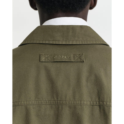 Green - Back - Gant Mens Cotton Regular Wind Jacket