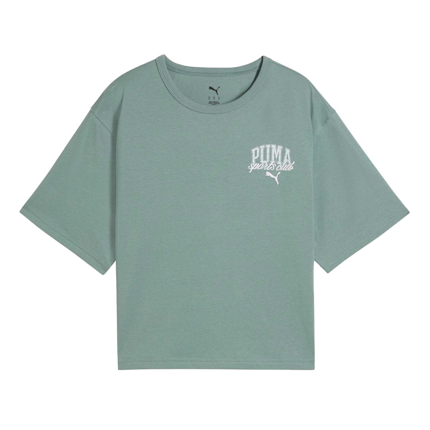 Green - Front - Puma Womens-Ladies Class Cropped Relaxed Fit T-Shirt