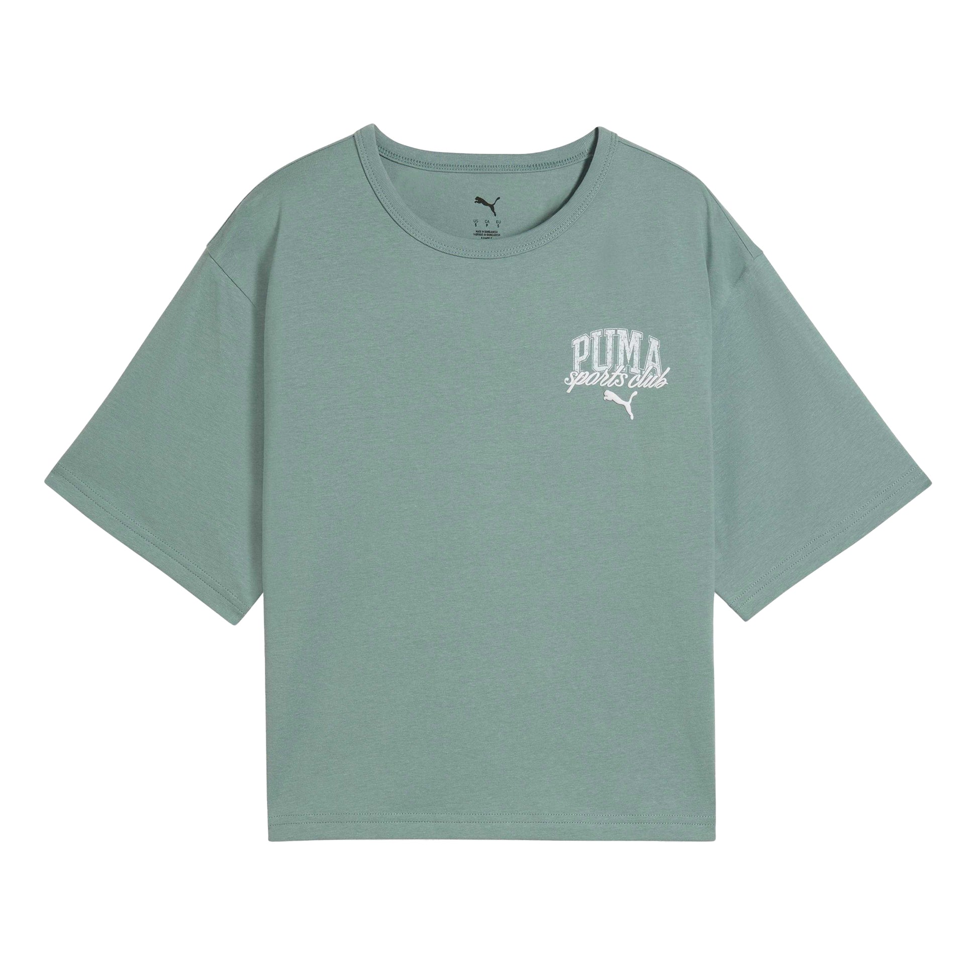 Green - Front - Puma Womens-Ladies Class Cropped Relaxed Fit T-Shirt