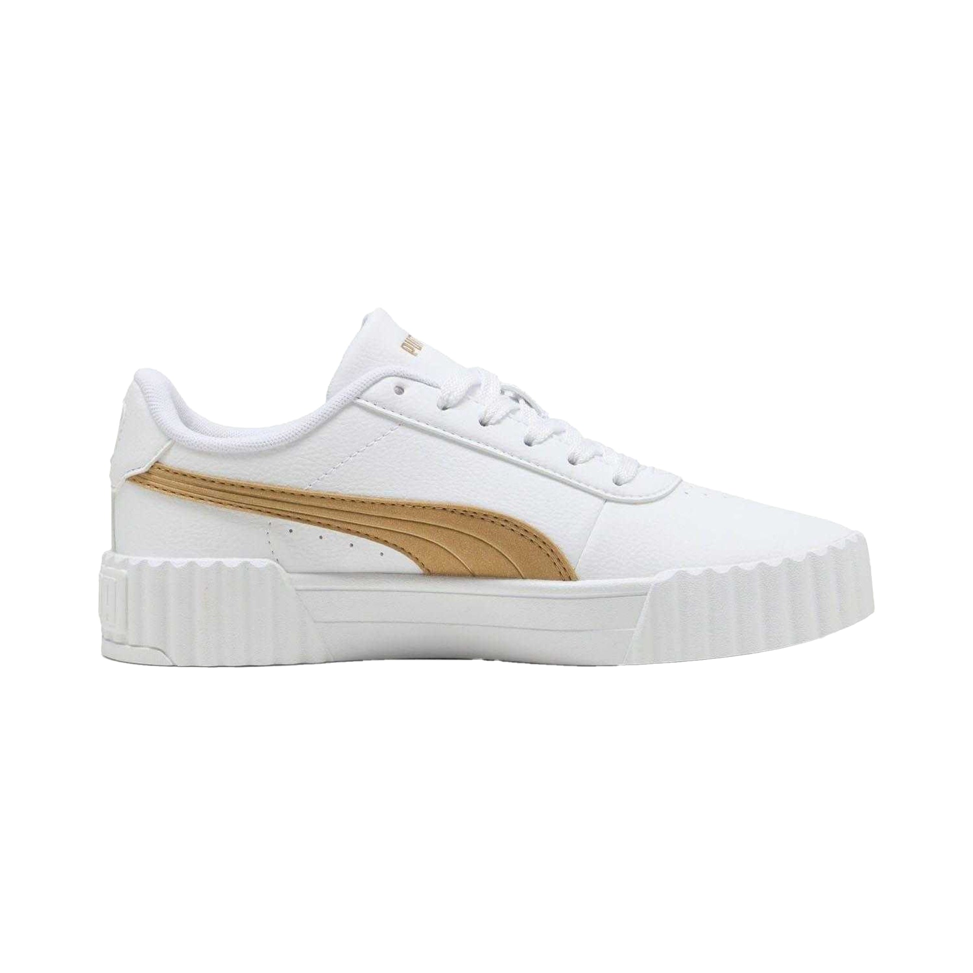 White - Back - Puma Womens-Ladies Carina 3.0 Metallic Trainers