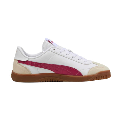 White-Red - Front - Puma Womens-Ladies Club 5v5 Leather Trainers