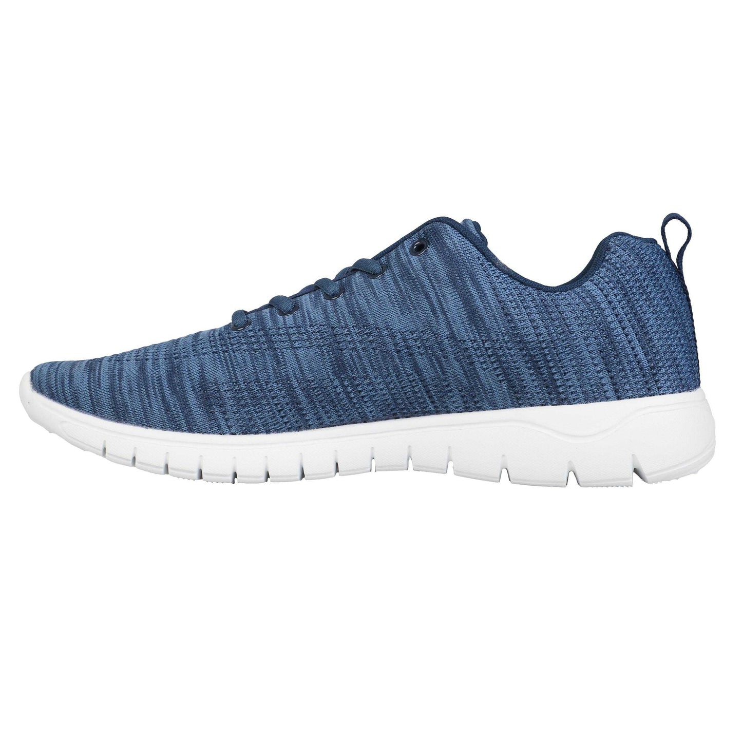 Blue - Back - Fabric Mens Flyer Woven Stripes Trainers
