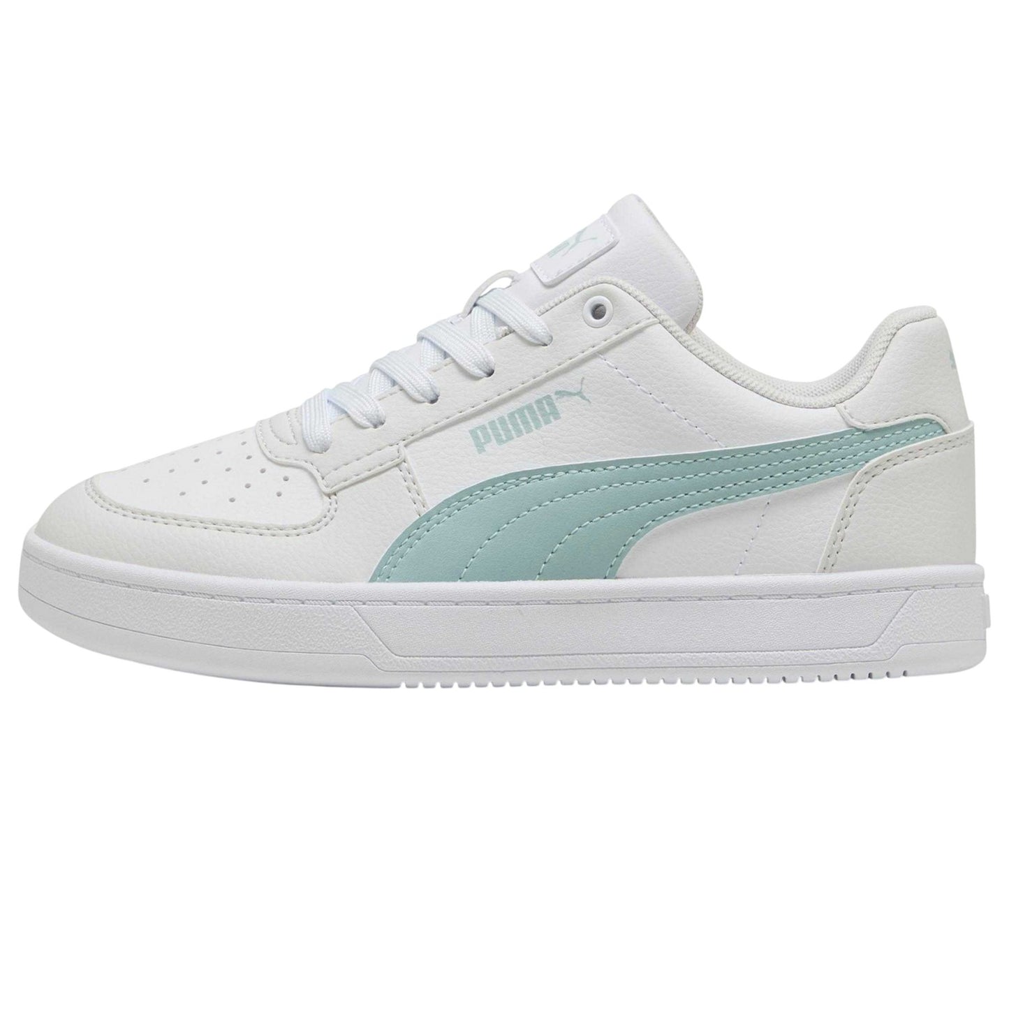 Grey-Green - Back - Puma Childrens-Kids Caven 2.0 Synthetic Leather Trainers