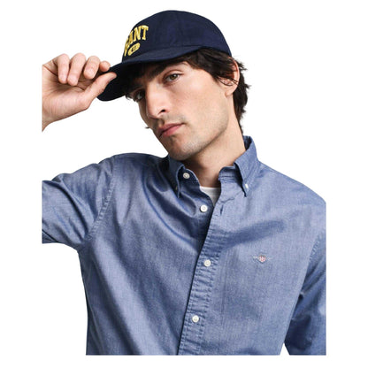Blue - Side - Gant Mens Oxford Slim Long-Sleeved Shirt