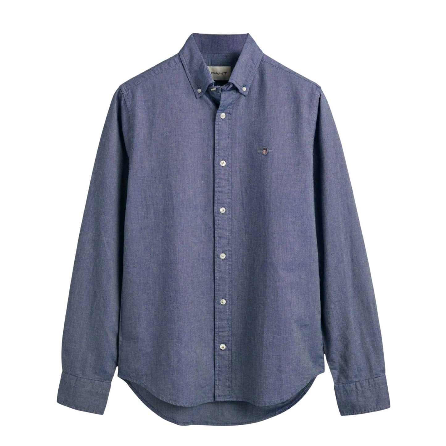 Blue - Front - Gant Mens Oxford Slim Long-Sleeved Shirt
