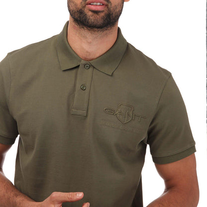 Green - Side - Gant Mens Shield Polo Shirt