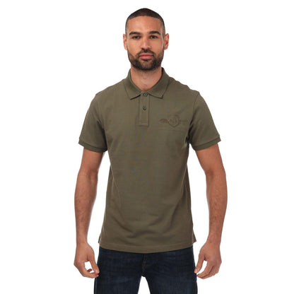 Green - Front - Gant Mens Shield Polo Shirt