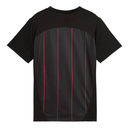 Black - Back - Puma Childrens-Kids Prematch AC Milan Short-Sleeved Football Jersey