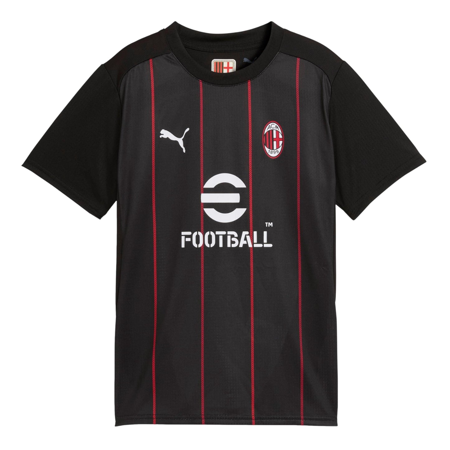 Black - Front - Puma Childrens-Kids Prematch AC Milan Short-Sleeved Football Jersey