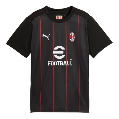 Black - Front - Puma Childrens-Kids Prematch AC Milan Short-Sleeved Football Jersey