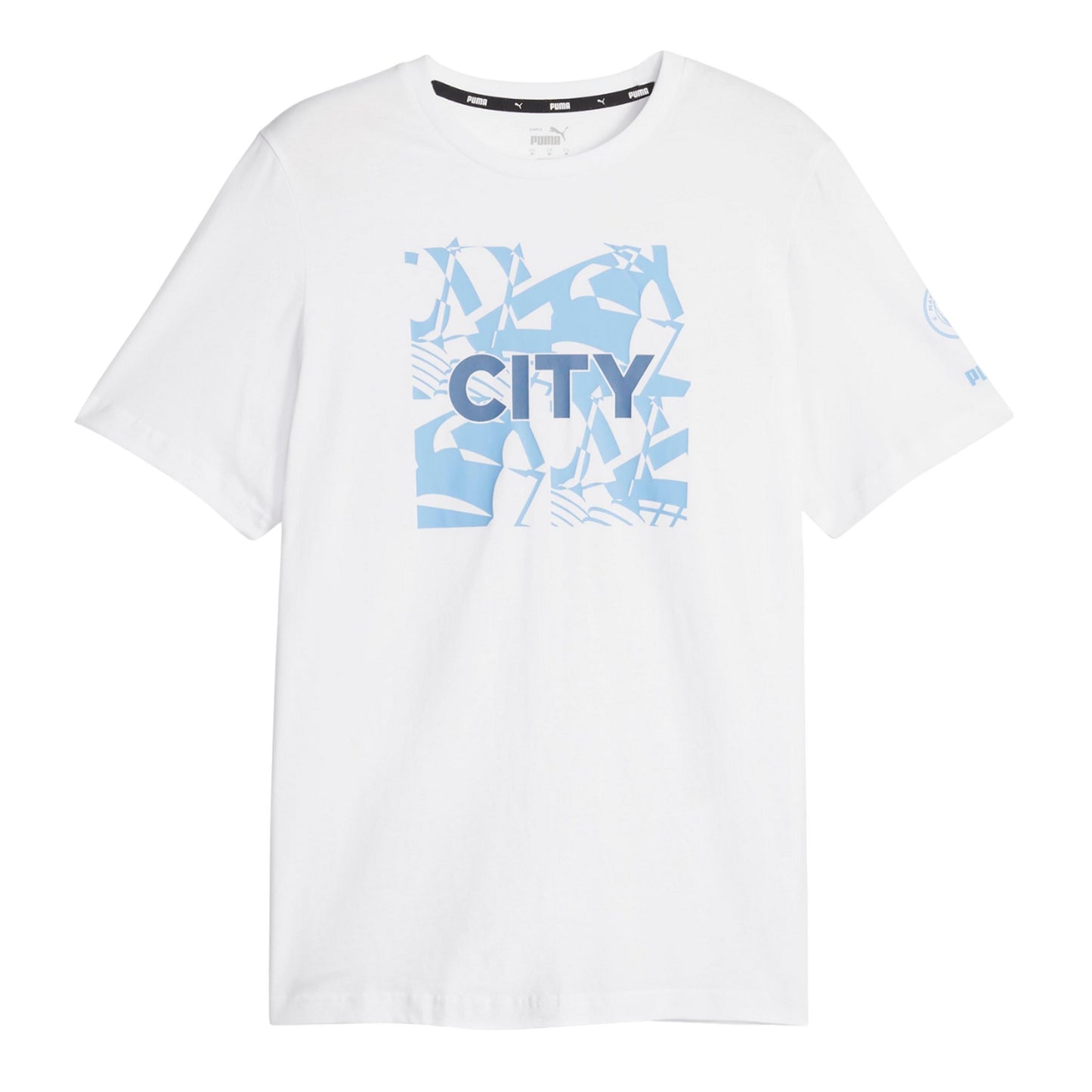 White - Front - Puma Unisex Adult Ftbl core Manchester City FC T-Shirt