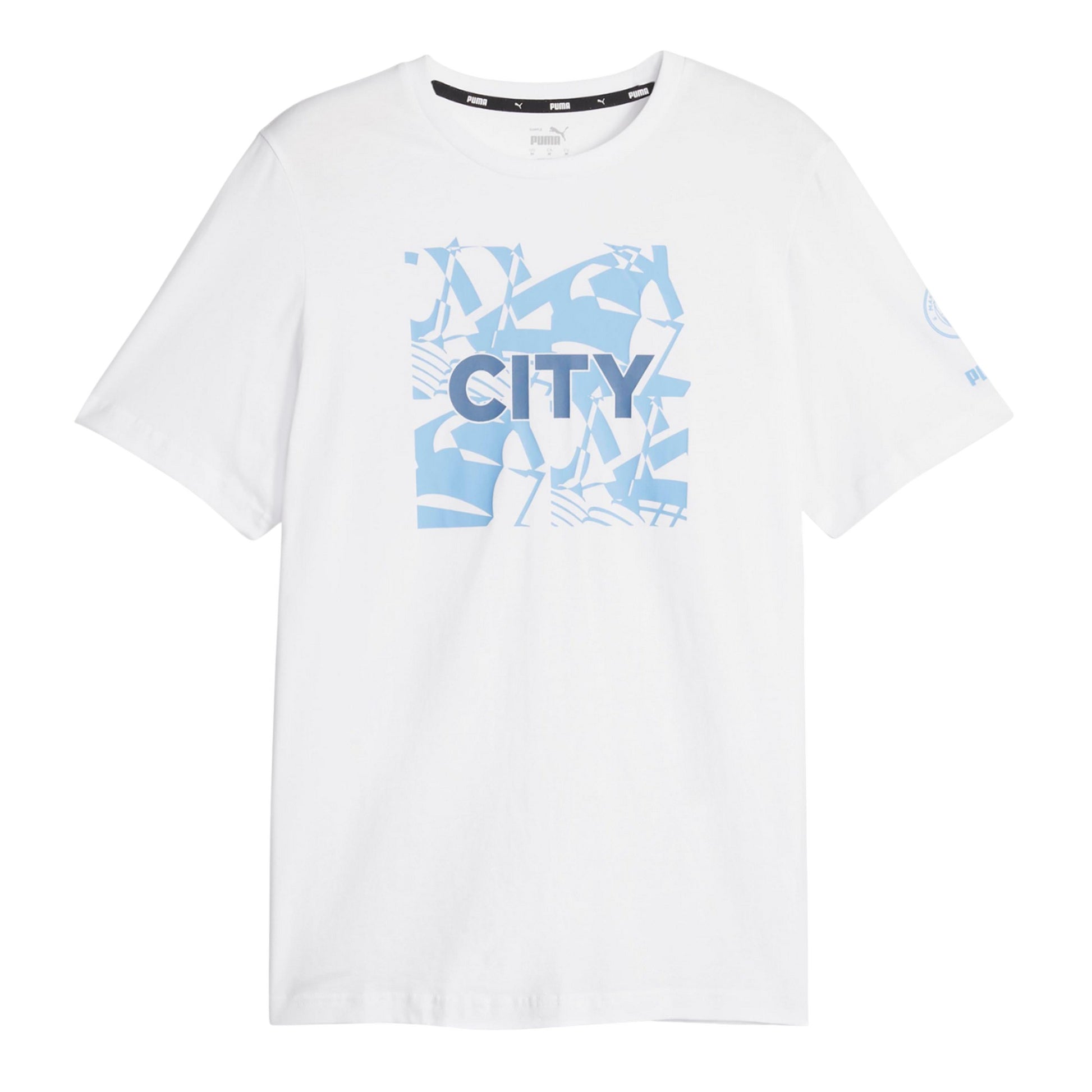 White - Front - Puma Unisex Adult Ftbl core Manchester City FC T-Shirt