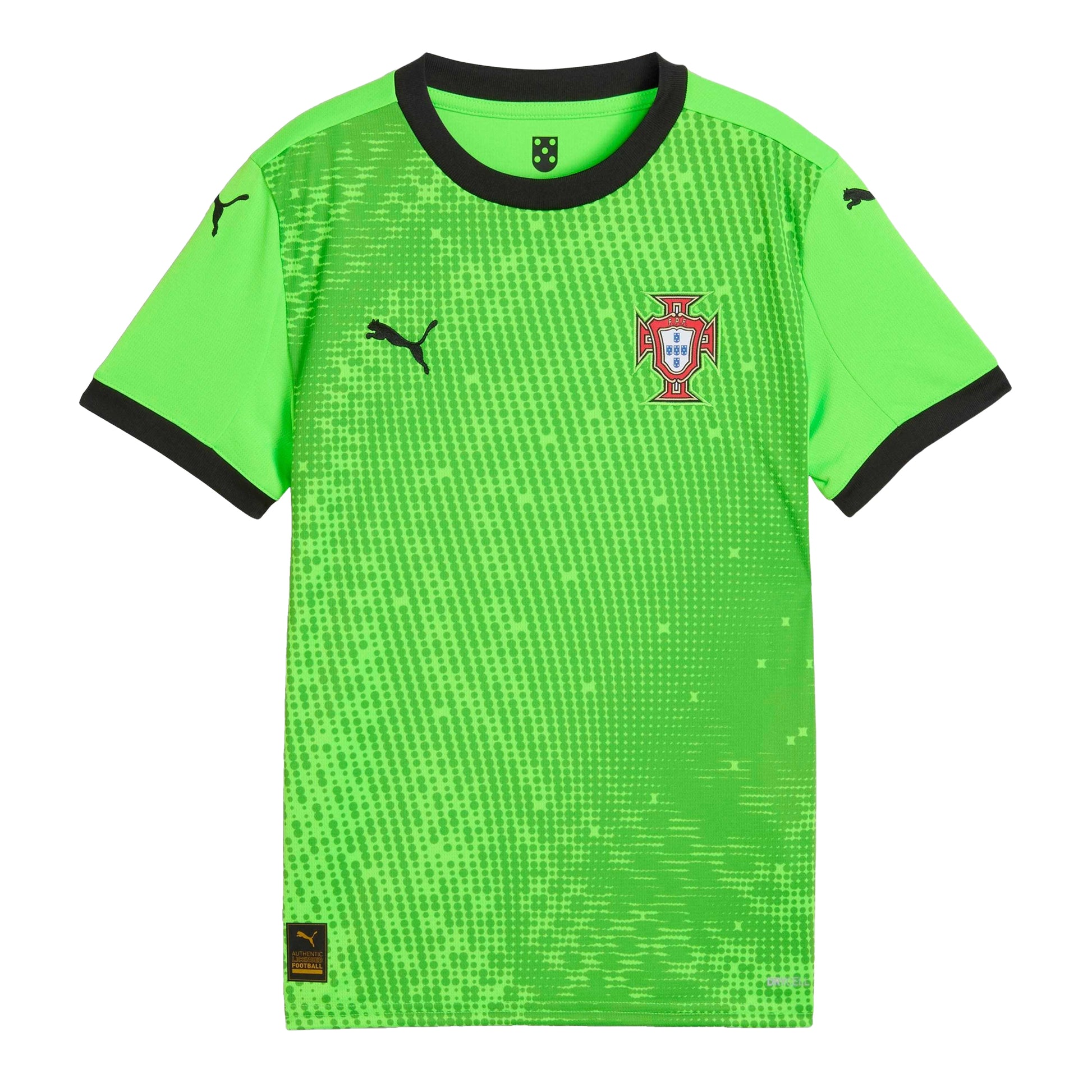 Green - Front - Puma Childrens-Kids Portugal Short-Sleeved Goalkeeper Jersey
