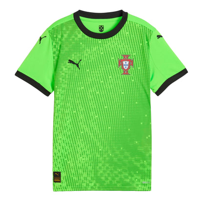 Green - Front - Puma Childrens-Kids Portugal Short-Sleeved Goalkeeper Jersey