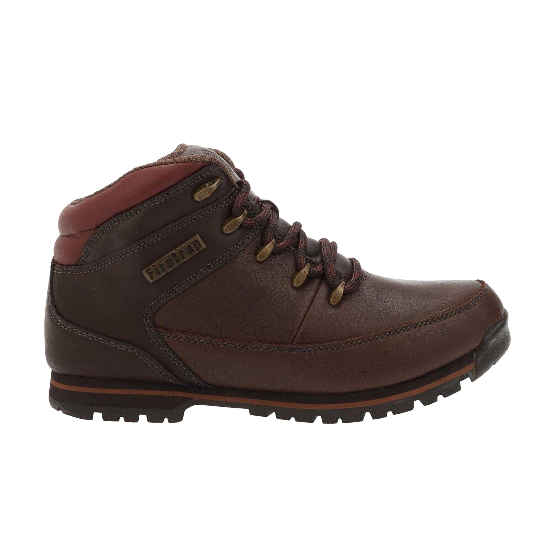 Dark Brown - Front - Firetrap Mens Rhino 2 Leather Hiking Boots