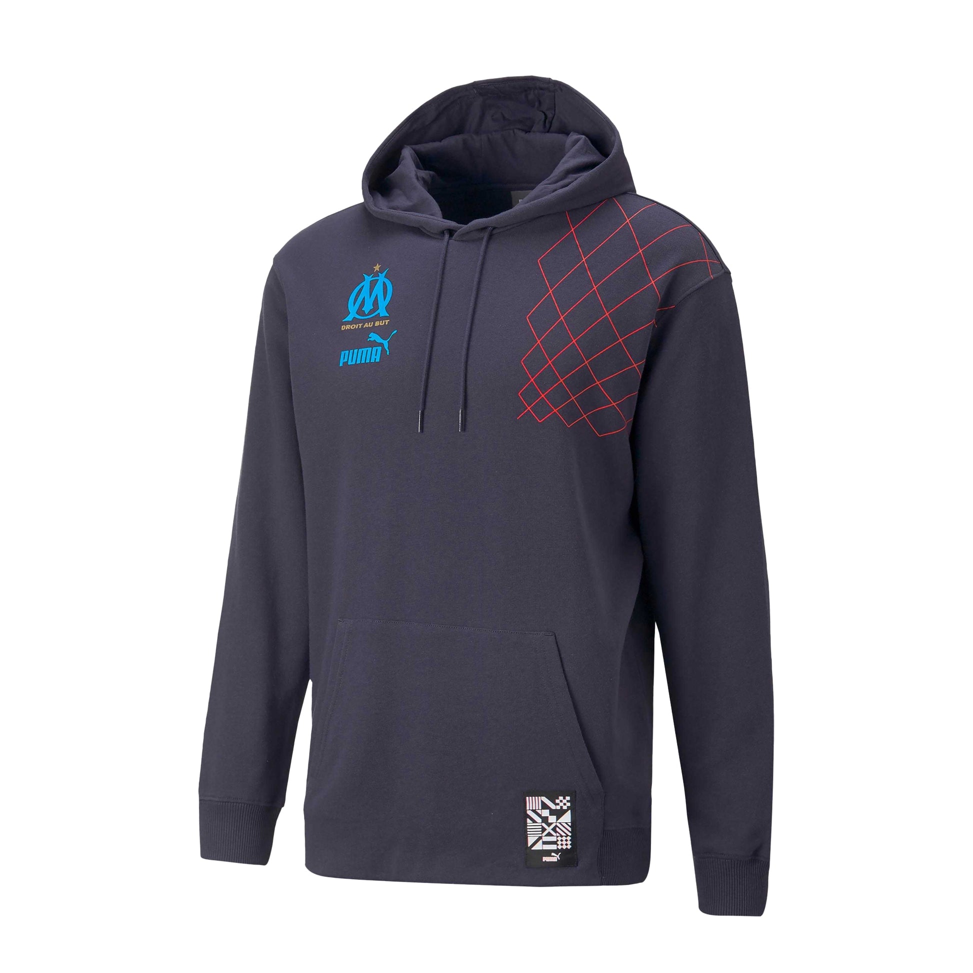 Navy - Front - Puma Mens Ftblculture Olympique De Marseille FC Hoodie