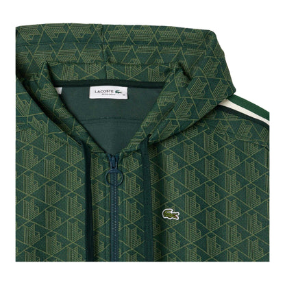 Green - Lifestyle - Lacoste Womens-Ladies Monogram Jacquard Hoodie