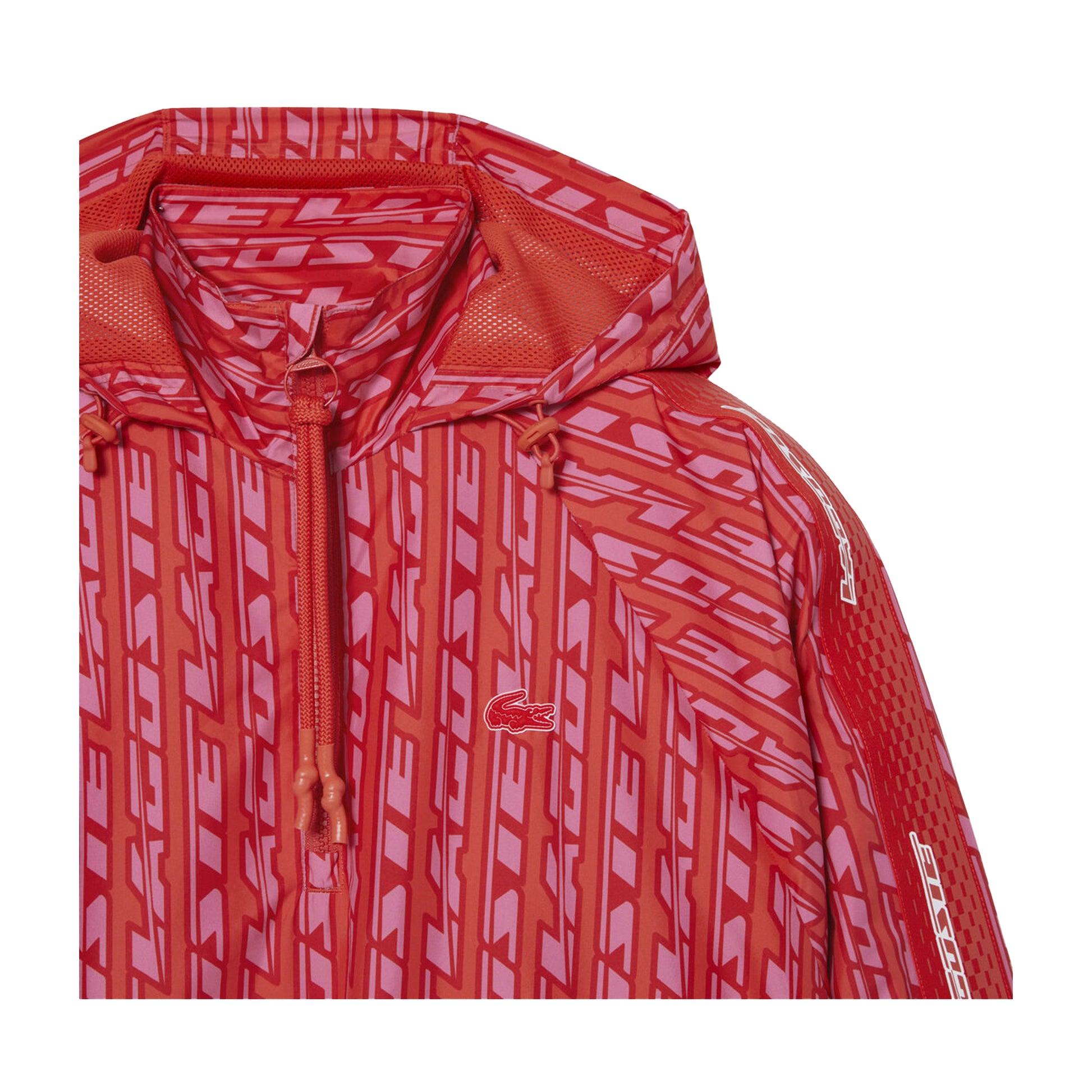 Orange - Back - Lacoste Womens-Ladies Hooded Oversized Track Jacket
