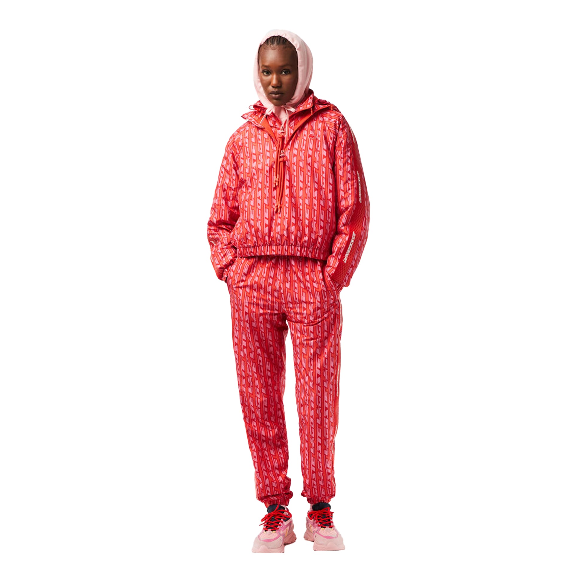 Orange - Lifestyle - Lacoste Womens-Ladies Hooded Oversized Track Jacket