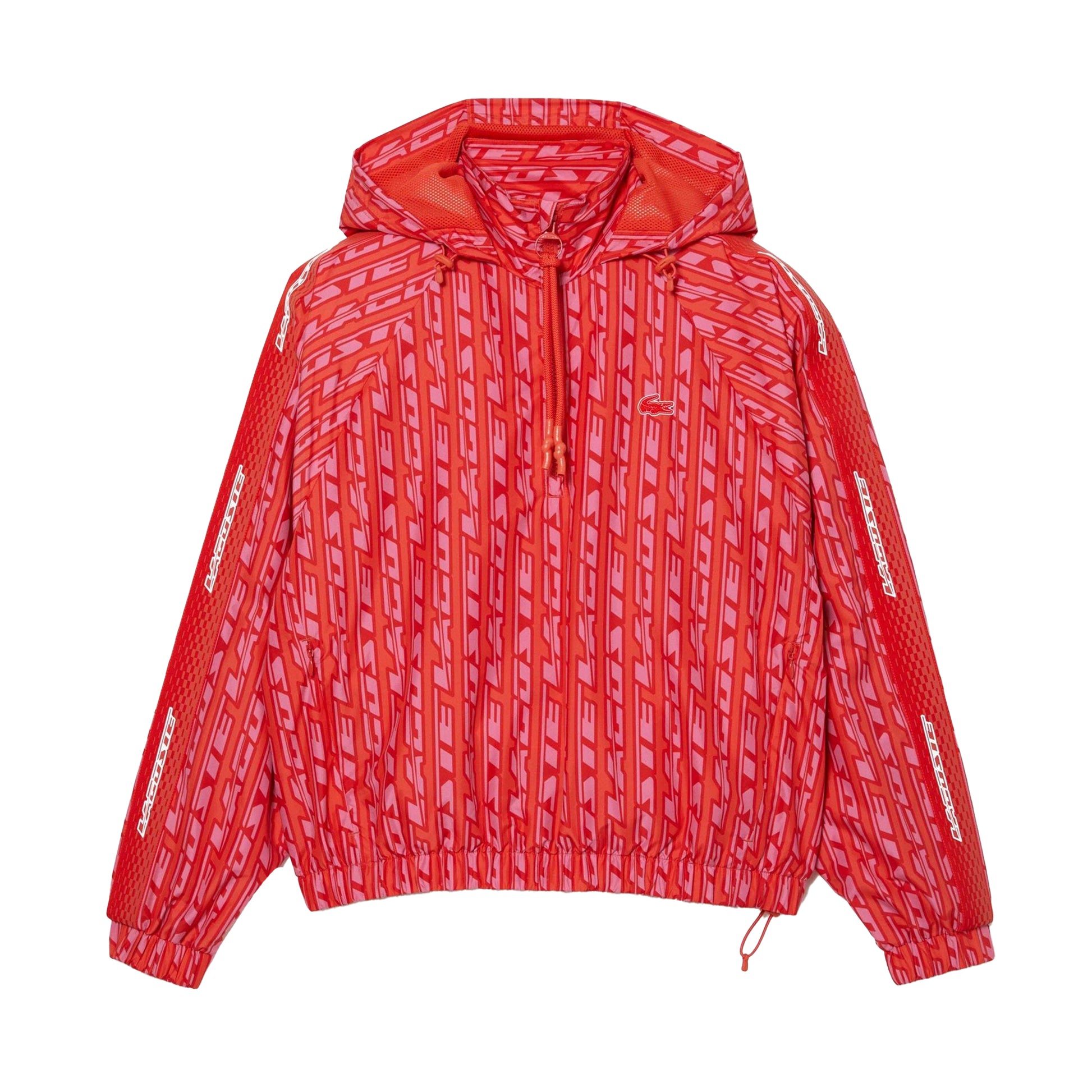 Orange - Front - Lacoste Womens-Ladies Hooded Oversized Track Jacket