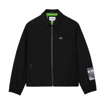 Black - Front - Lacoste Mens Contrast Lining Track Jacket