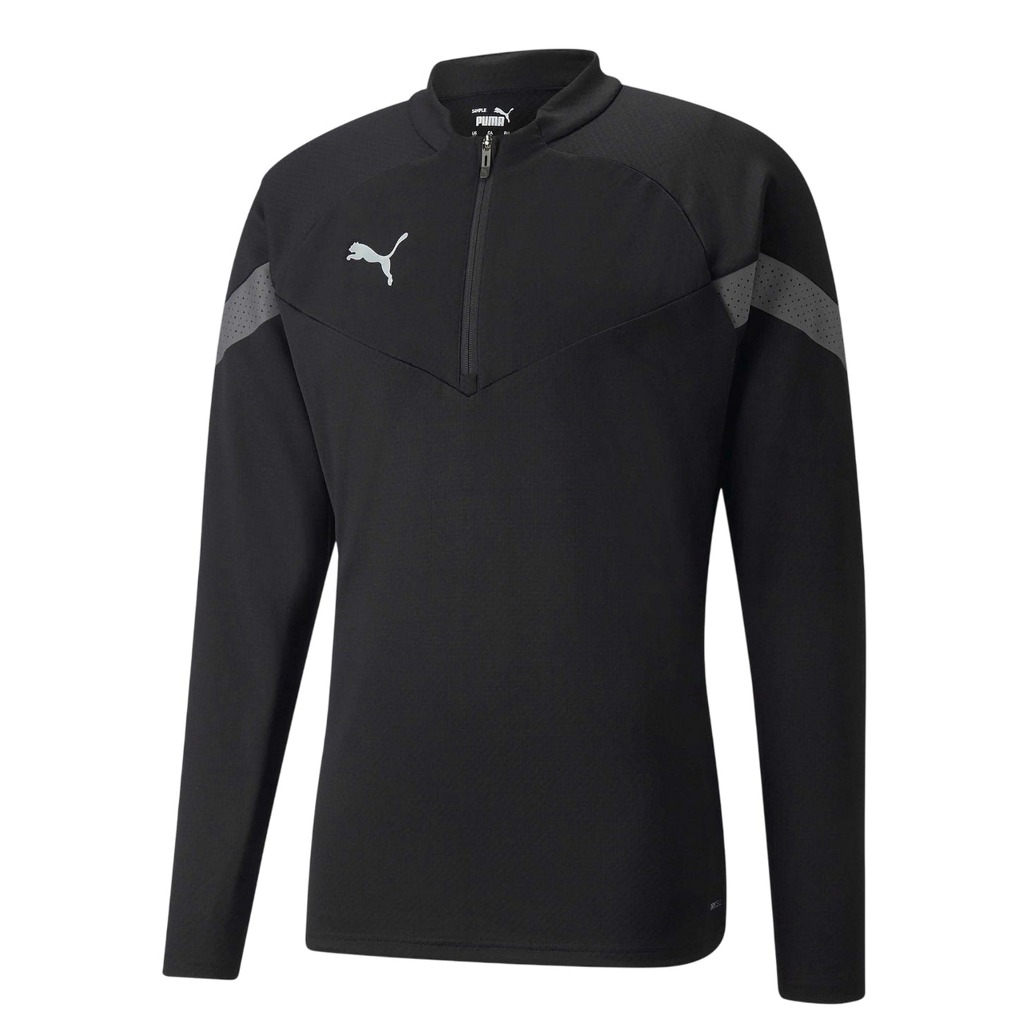 Black - Front - Puma Mens TeamFinal Quarter Zip Training Top
